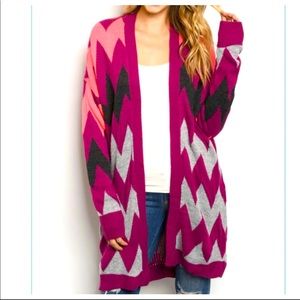 On-Trend zig zag cardi-Perfect length &Wow!💜color